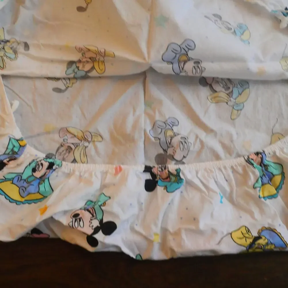 Vintage Dundee Disney Babies Crib Size Sheet Made in USA  Mickey Minnie Pluto